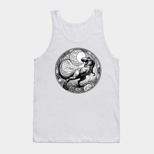 Tyrannosaurus Rex Art Nouveau T-Rex B&W Tank Top